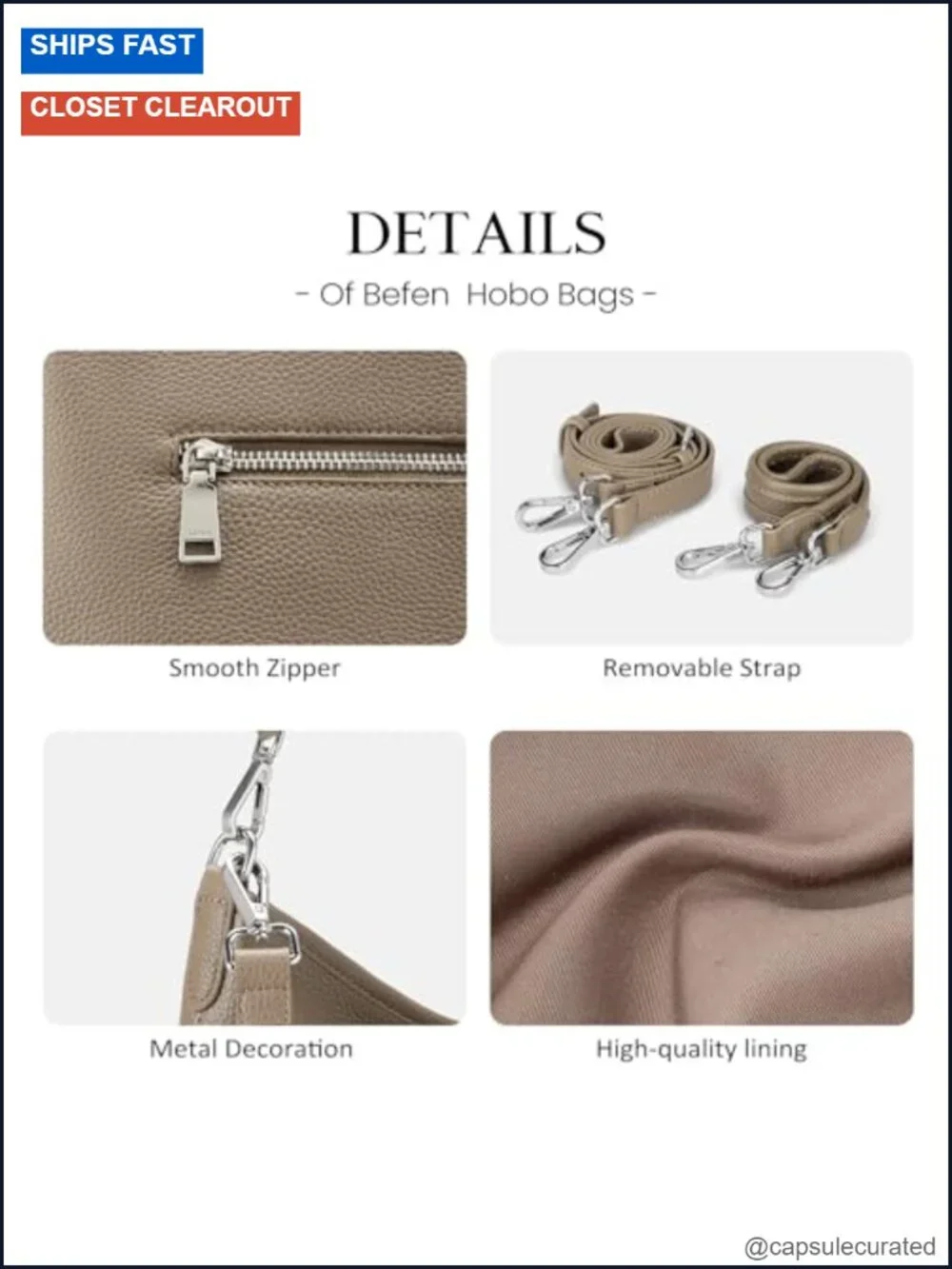 Genuine Leather Hobo Bag with RFID Wallet Anti-Theft Crossbody Purse